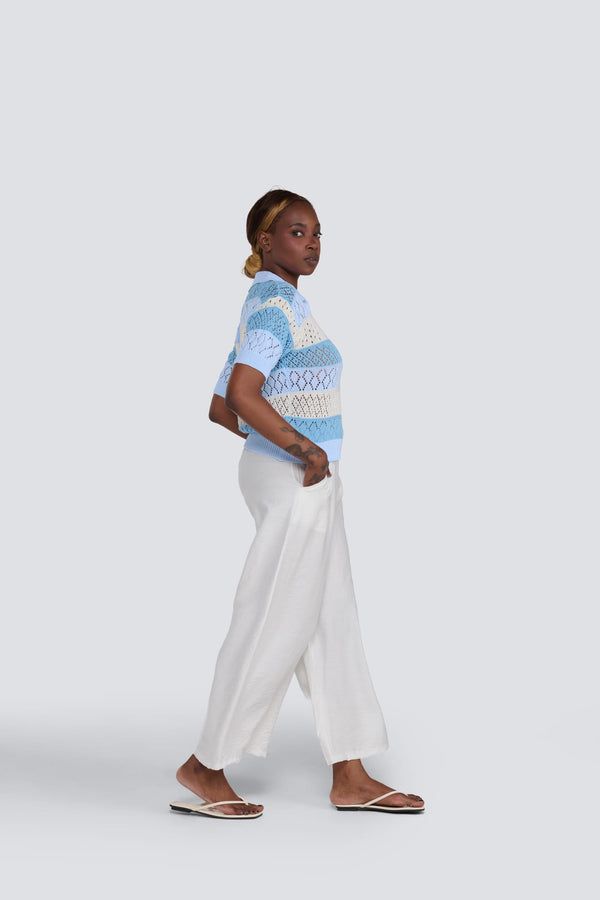 Relaxed Drawstring Pant I White