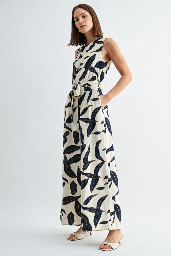 Tammy Tie Waist Jumpsuit I Navy