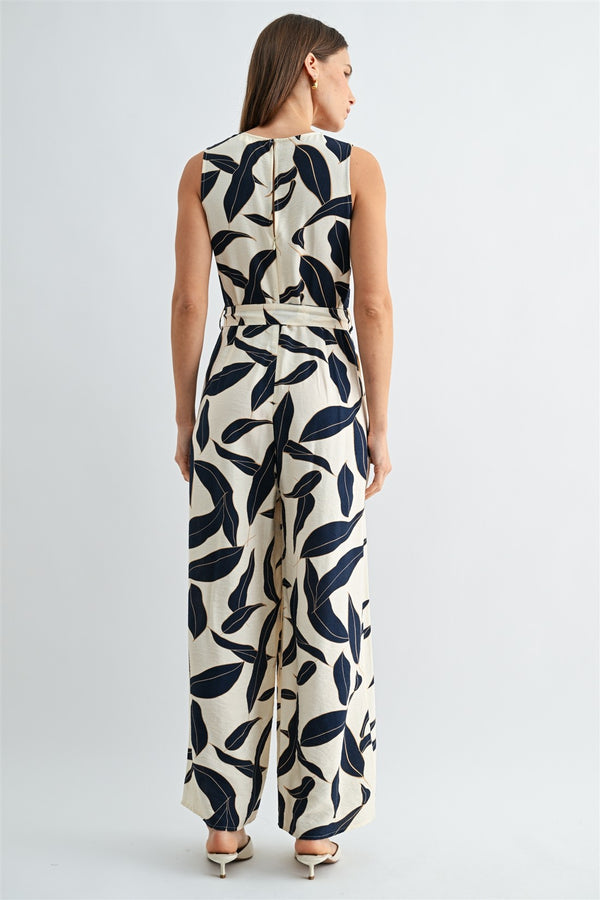 Tammy Tie Waist Jumpsuit I Navy