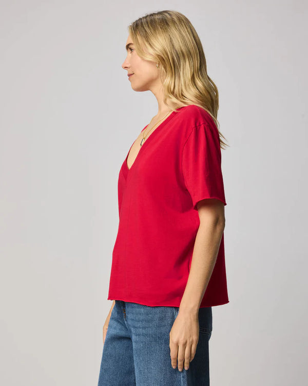 Kacey V-Neck Tee I Red