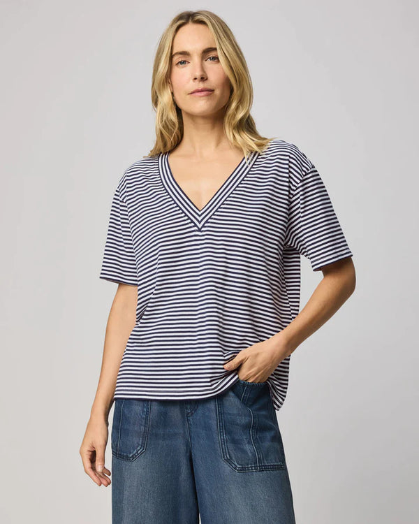 Kacey V-Neck Tee I Striped