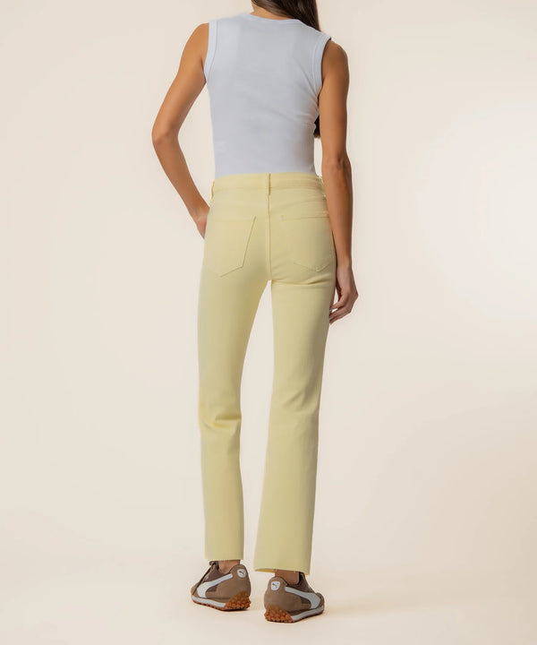 Kelsey High Rise Ankle Flare I Pastel Yellow