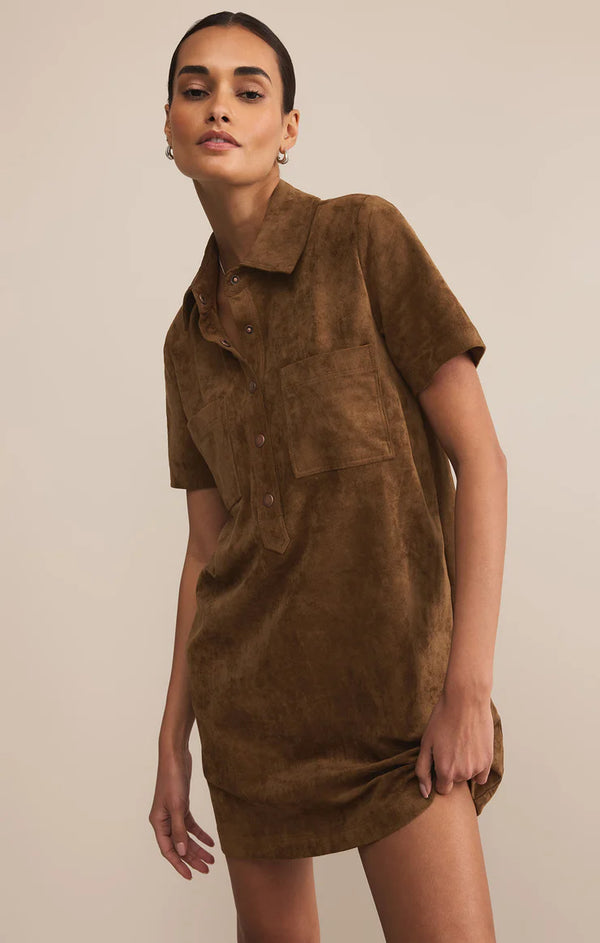 Kellie Faux Suede Mini Dress