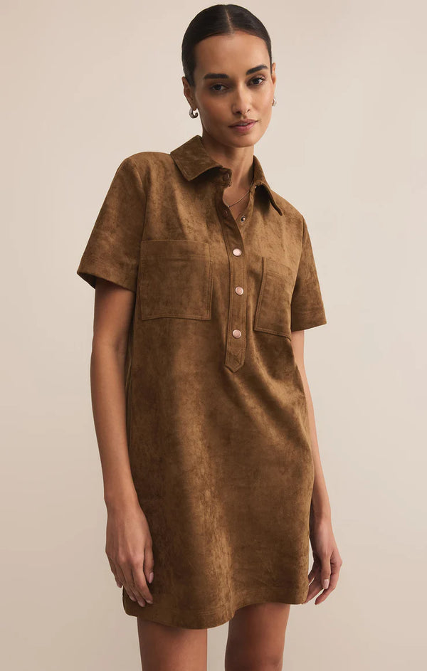 Kellie Faux Suede Mini Dress