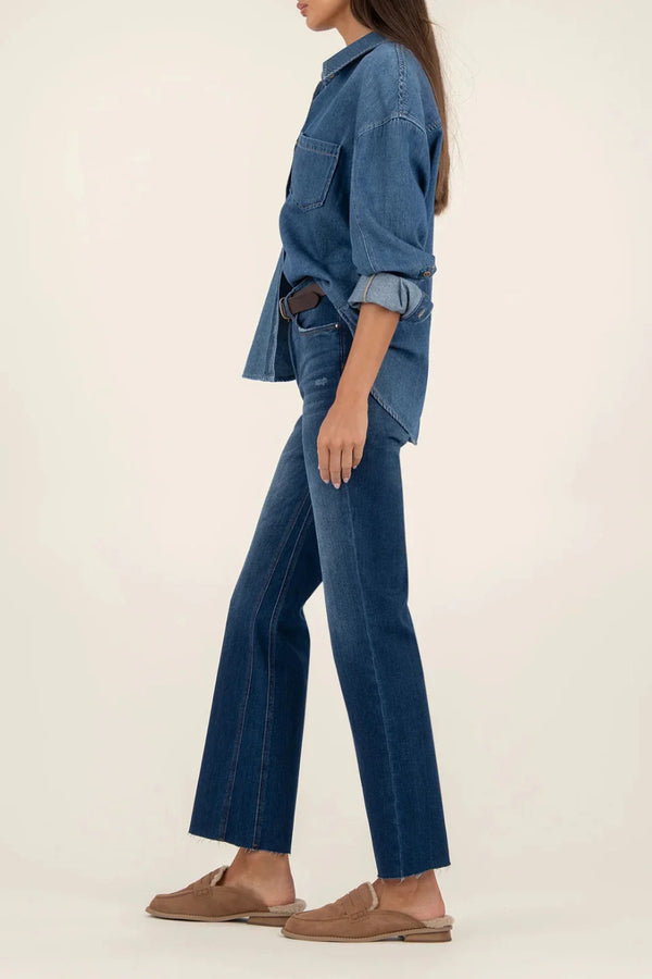 Kelsey High Rise Ankle Flare I Royal