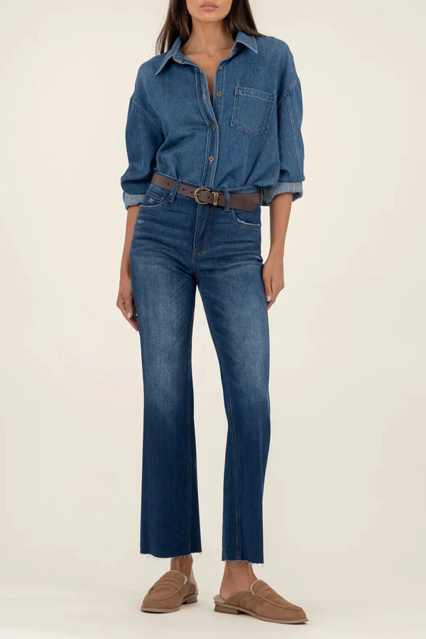 Kelsey High Rise Ankle Flare I Royal