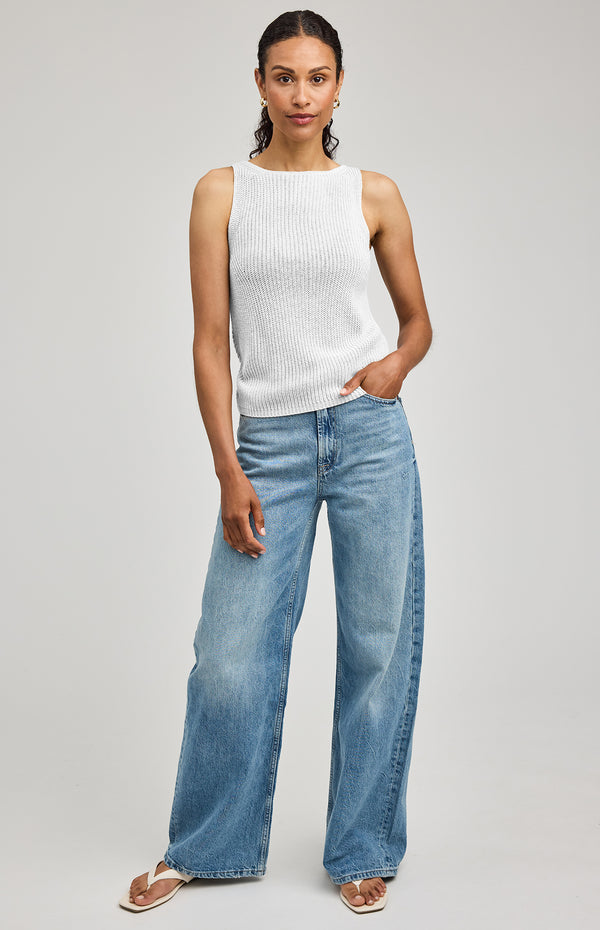 Kelsie Knit Tank I White