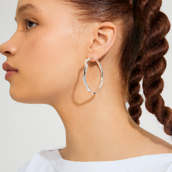 Larkin Hoop Earrings I Silver Plated