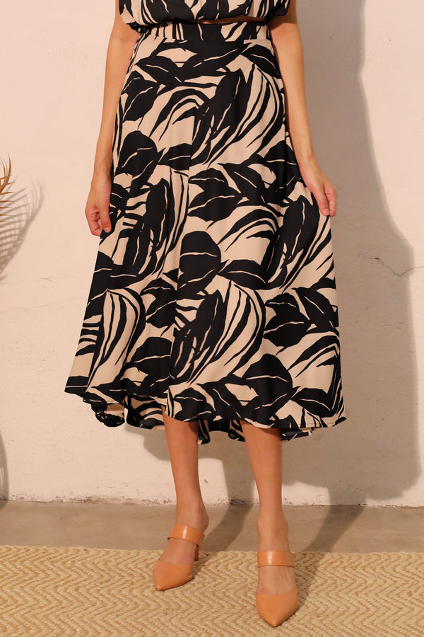 Luca Leaf Midi Skirt