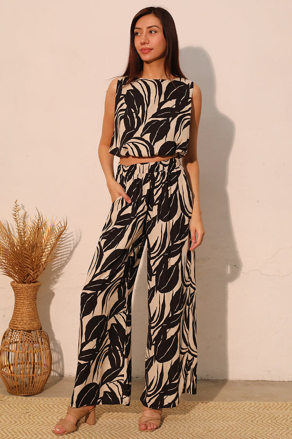 Luca Leaf Wide Leg Pants
