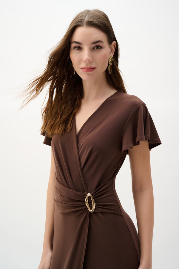 Bianca Wrap Dress I Mahogany - PRE ORDER