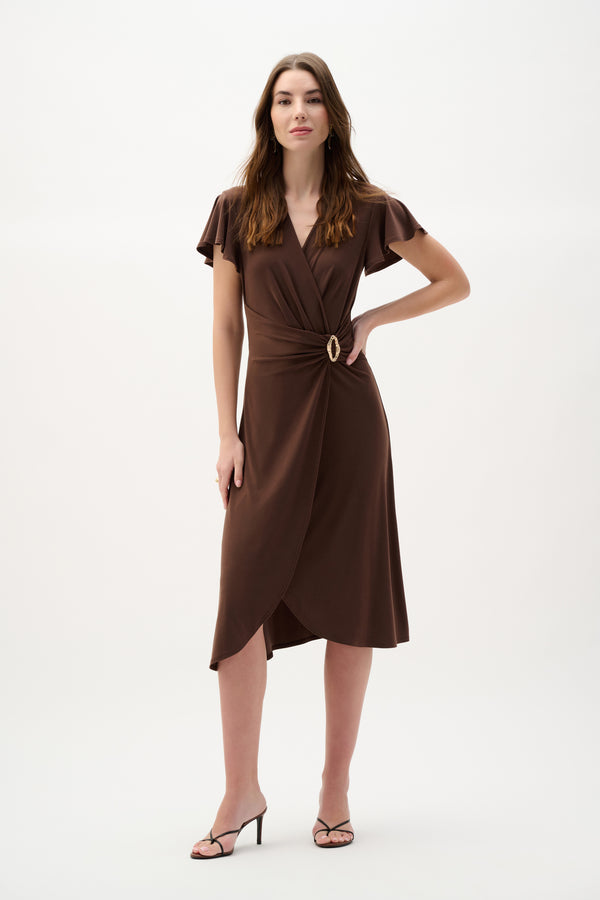 Bianca Wrap Dress I Mahogany - PRE ORDER