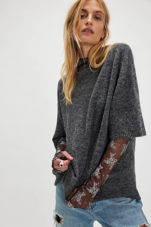Margot Sweater Tee I Charcoal Heather PRE ORDER