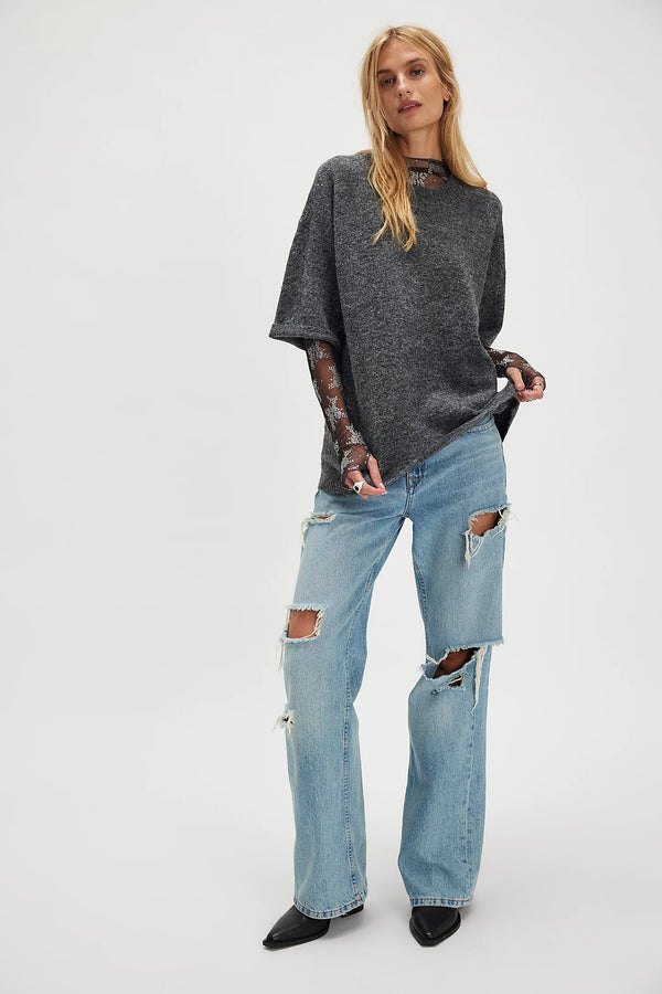 Margot Sweater Tee I Charcoal Heather PRE ORDER