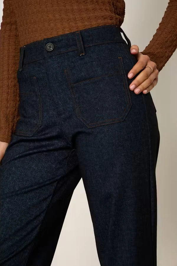Marine Knit Denim Pant I Indigo Moon
