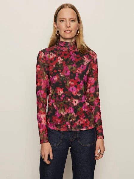 Berry Glow Long Sleeve Mesh Top