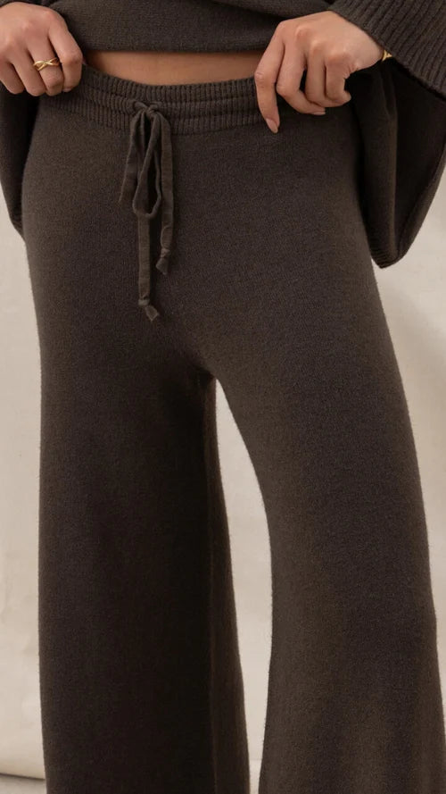 Micha Ribbed Trouser I Dark Espresso