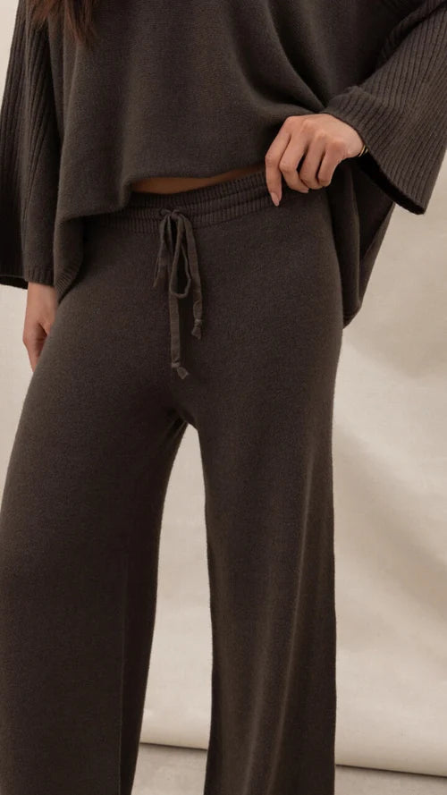 Micha Ribbed Trouser I Dark Espresso