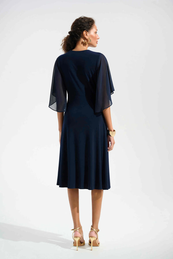 Midnight Flutter Sleeve Dress I Navy