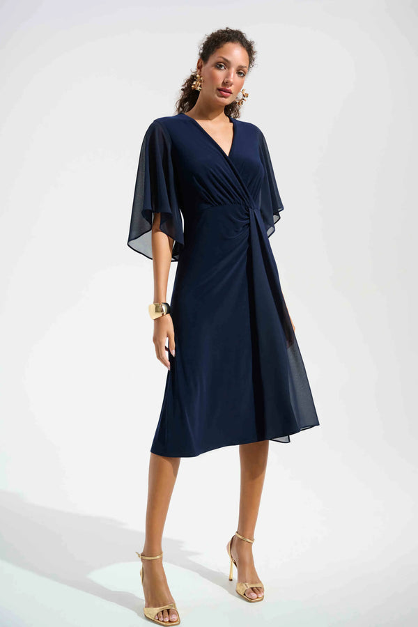 Midnight Flutter Sleeve Dress I Navy