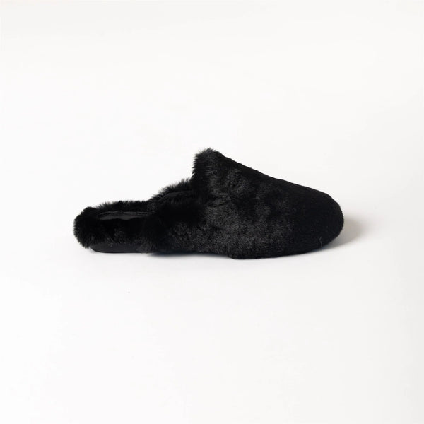 Lyla & Luxe Faux Fur Mule | Black