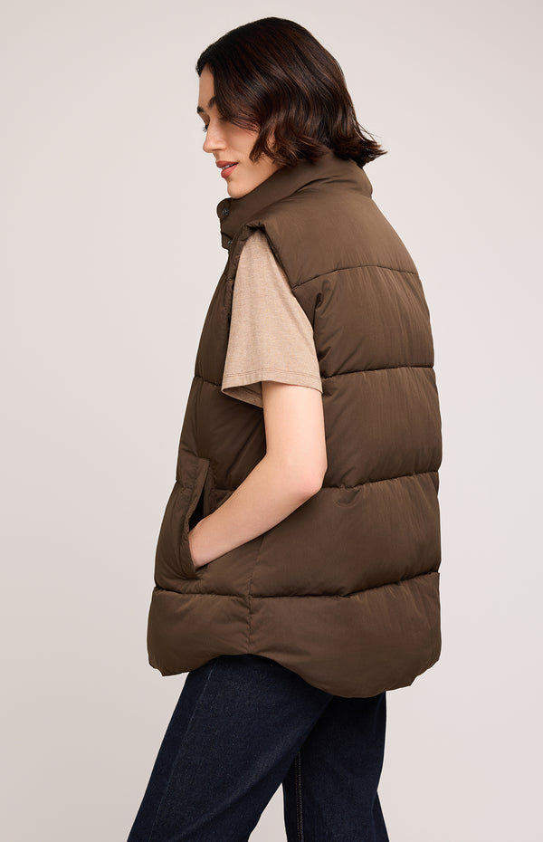 Nora Puffer Vest I Olive Green