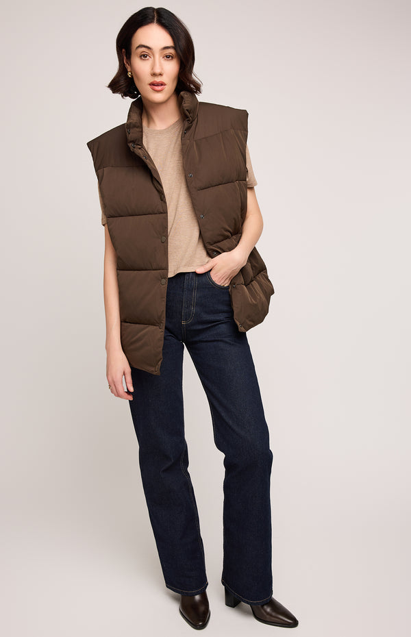 Nora Puffer Vest I Olive Green