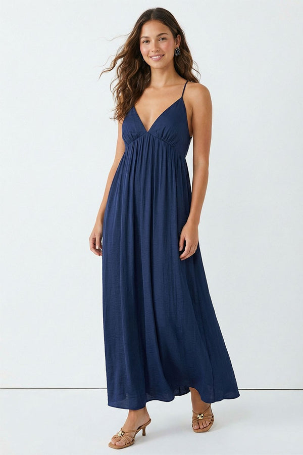 Ocean Breeze Maxi Dress I Navy