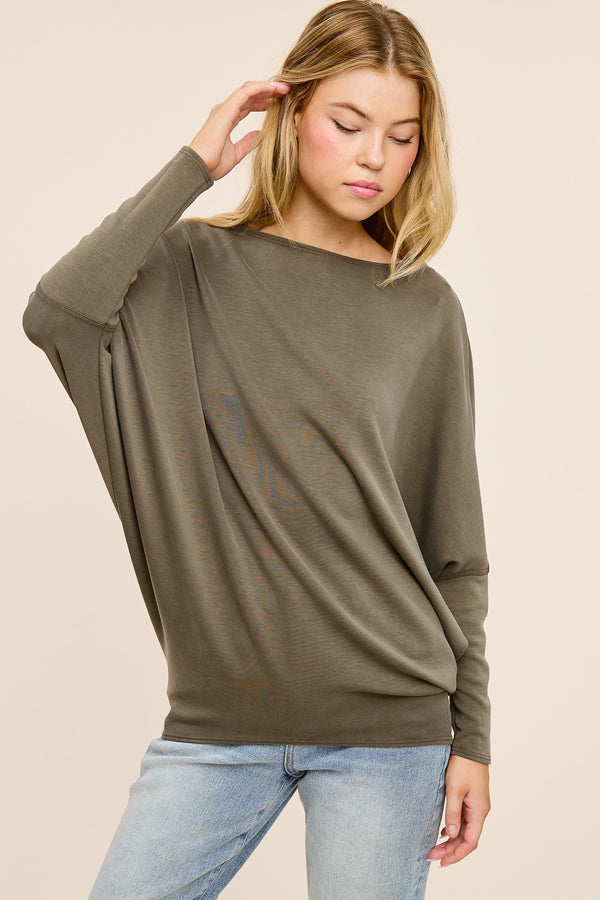 Sia Scuba Dolman Top I Olive