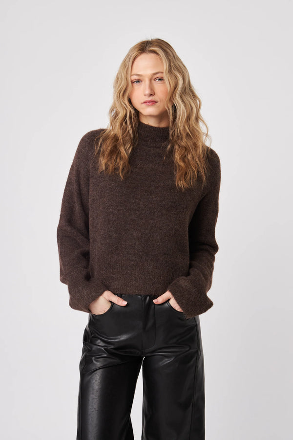 Oliver Mock Neck Sweater I Chocolate