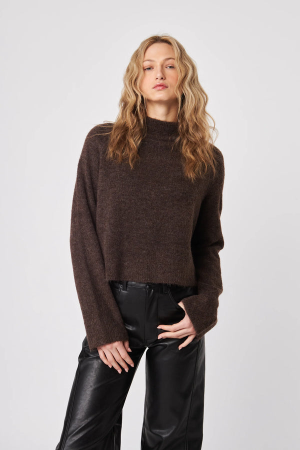Oliver Mock Neck Sweater I Chocolate