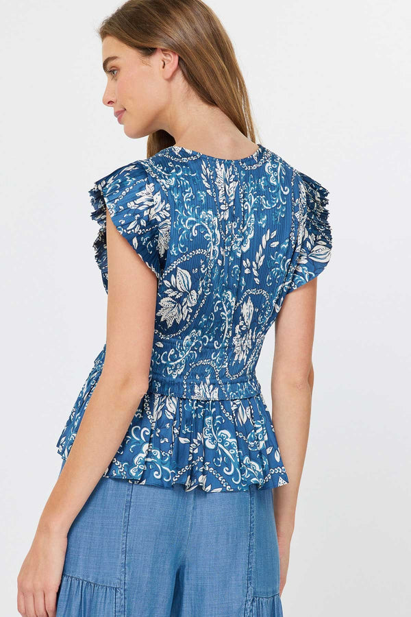 Francesca Pleated Peplum Top