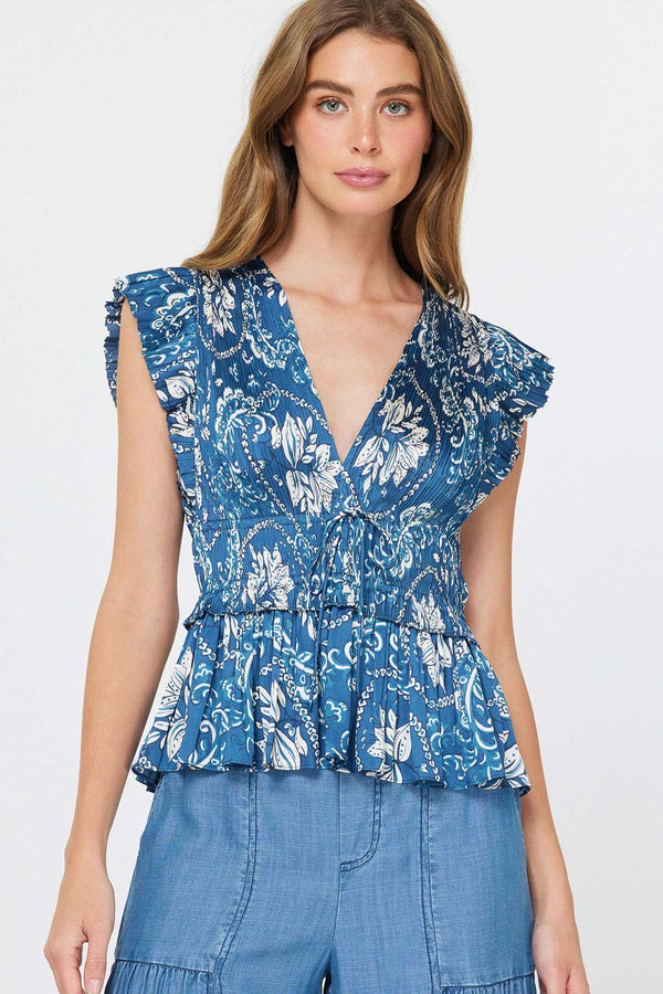 Francesca Pleated Peplum Top