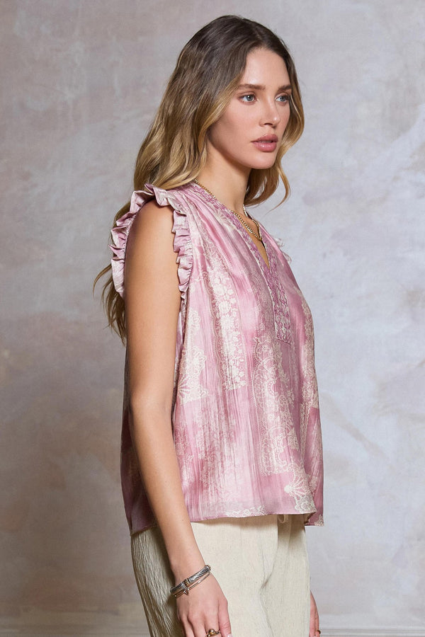 Petal Flutter Sleeve Blouse