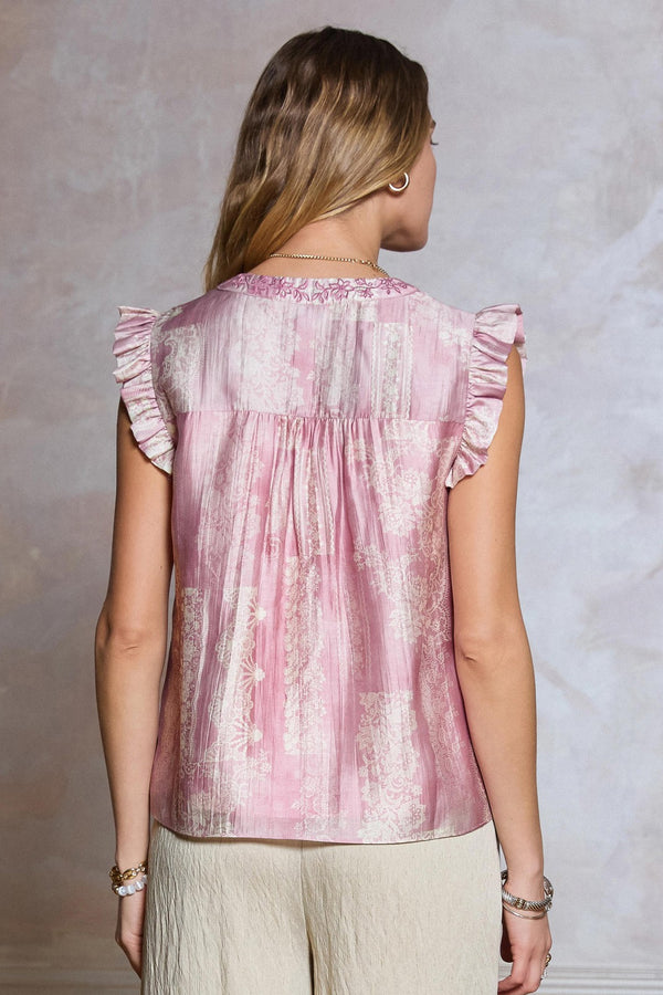 Petal Flutter Sleeve Blouse