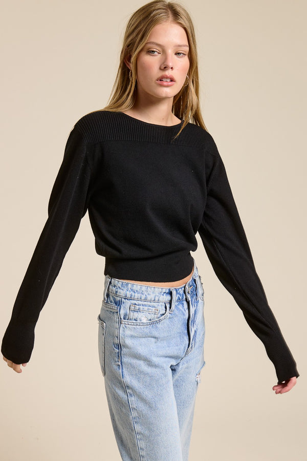 Rayna Ribbed Cashmere Blend Sweater I Black