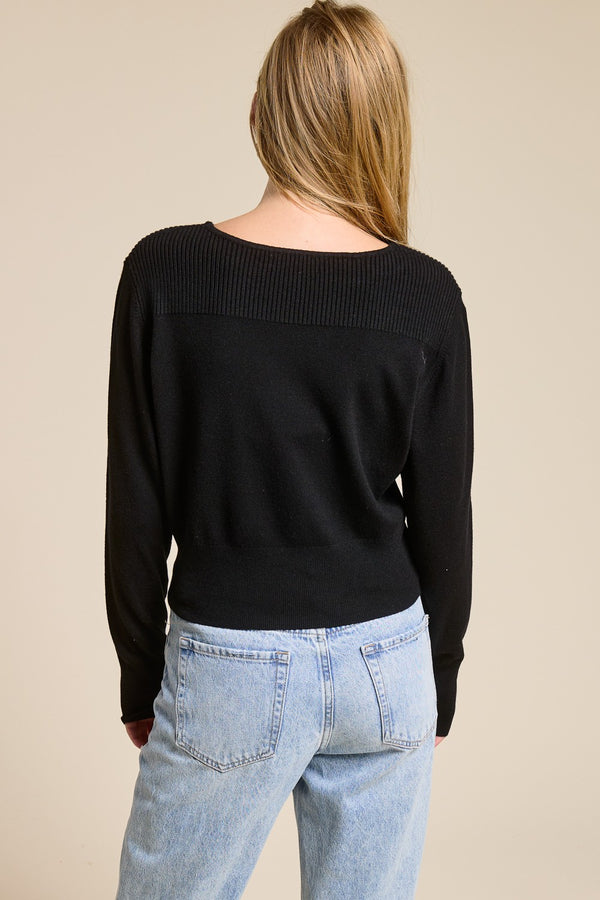 Rayna Ribbed Cashmere Blend Sweater I Black