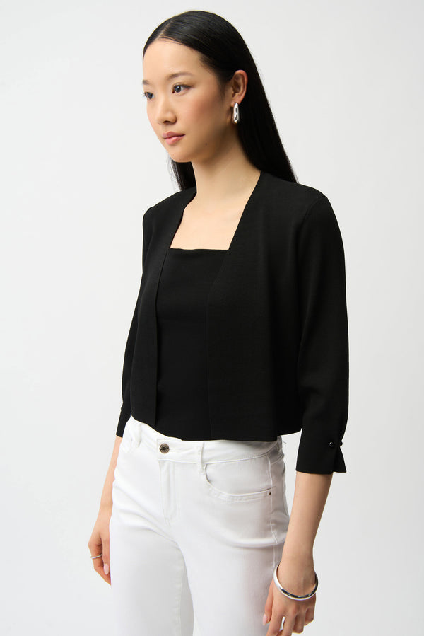 Pearl detail knit cover-up | Black