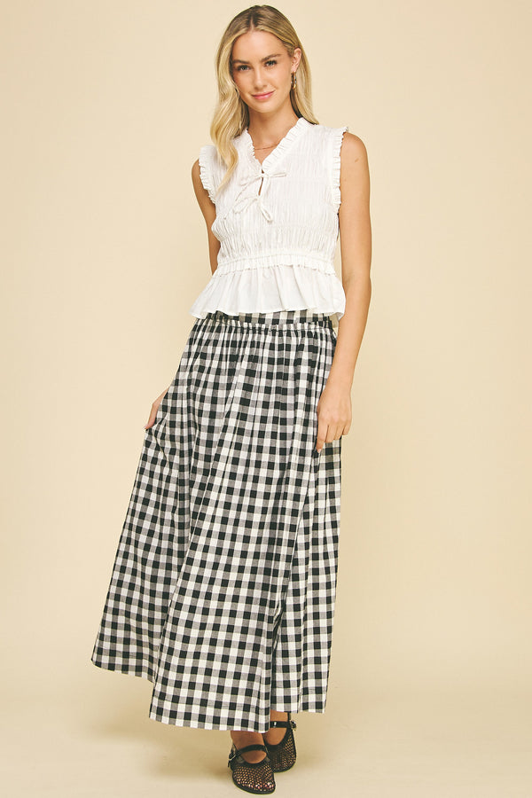 Sammy Smocked Detail Top I White