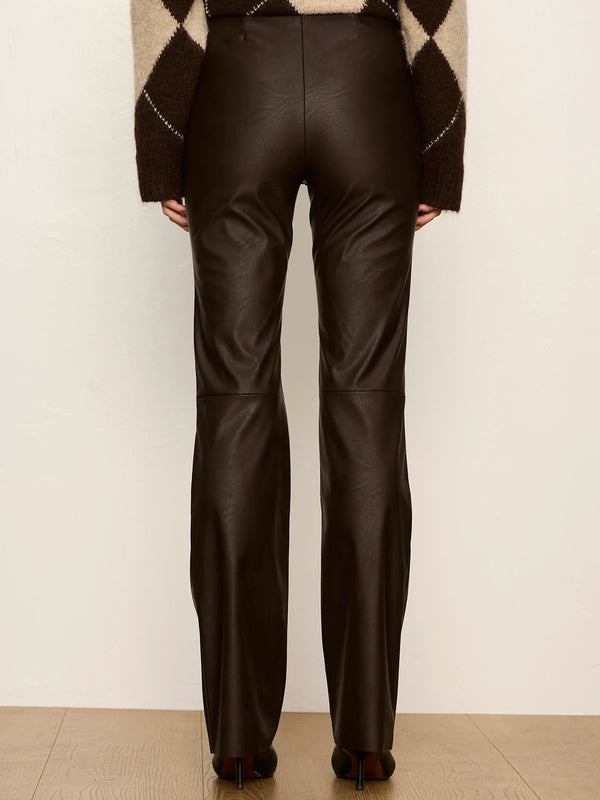 Sashay Flared Faux Leather Legging I Espresso