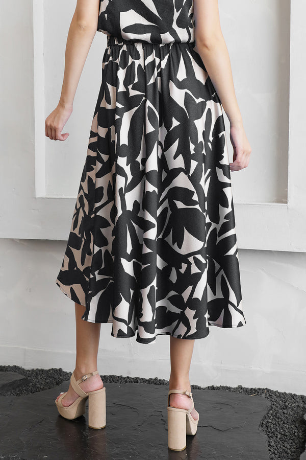 Palm Satin Skirt