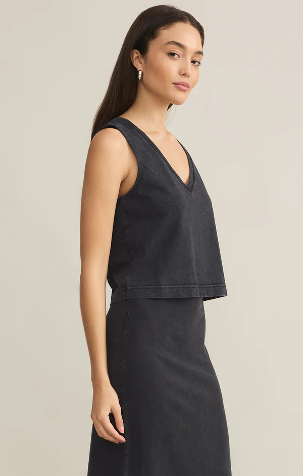 Sloane V neck top I Black