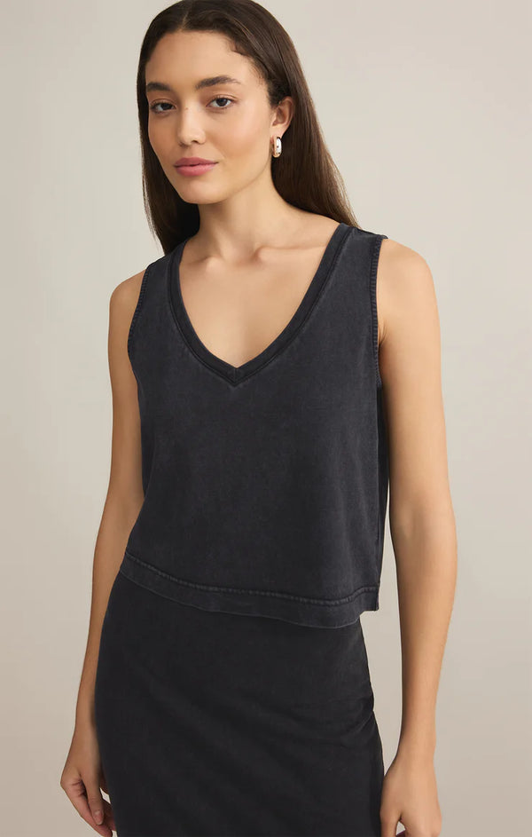 Sloane V neck top I Black
