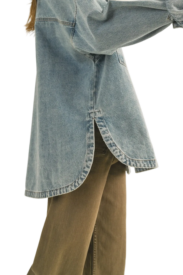 Snap Button Denim Shacket