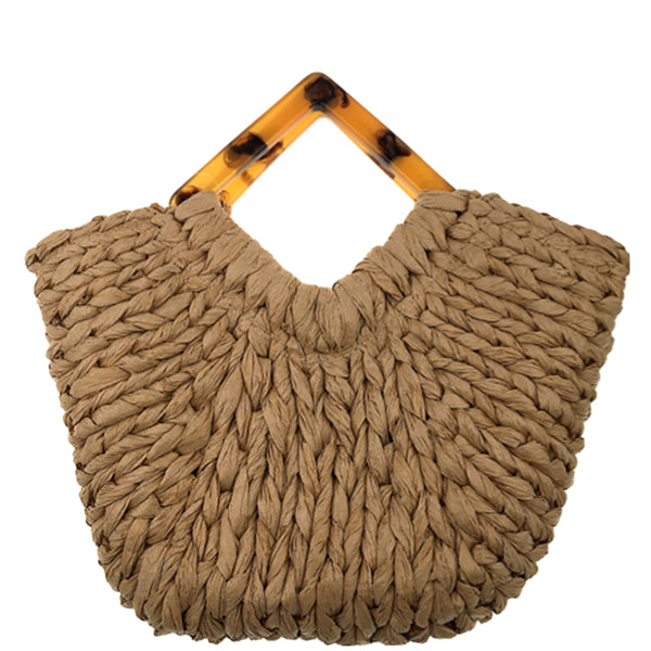 Diamond Handle Straw bag