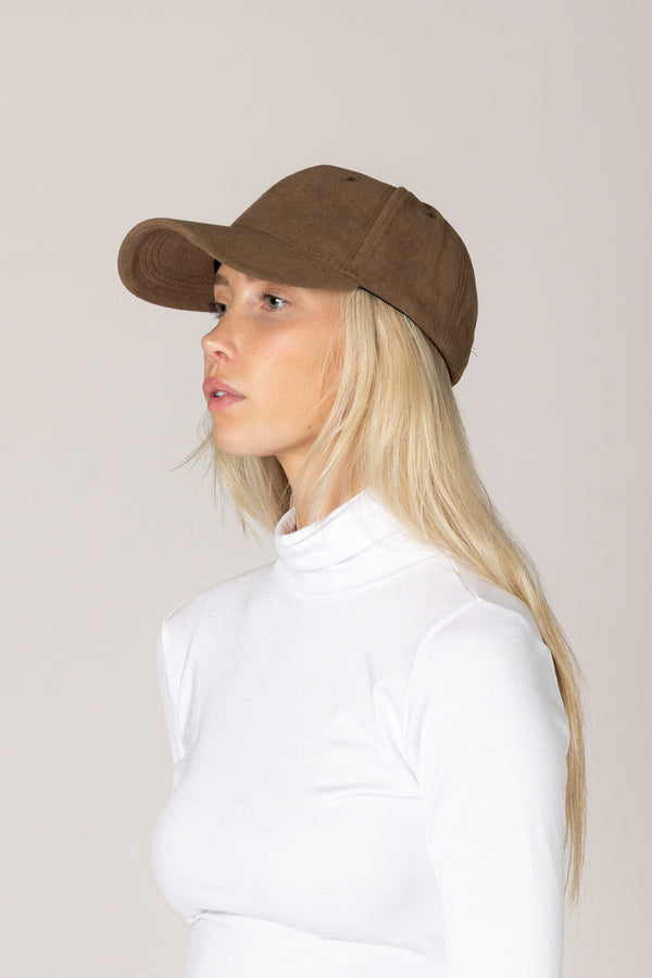 Lyla & Luxe Faux Suede Baseball Hat I Cocoa