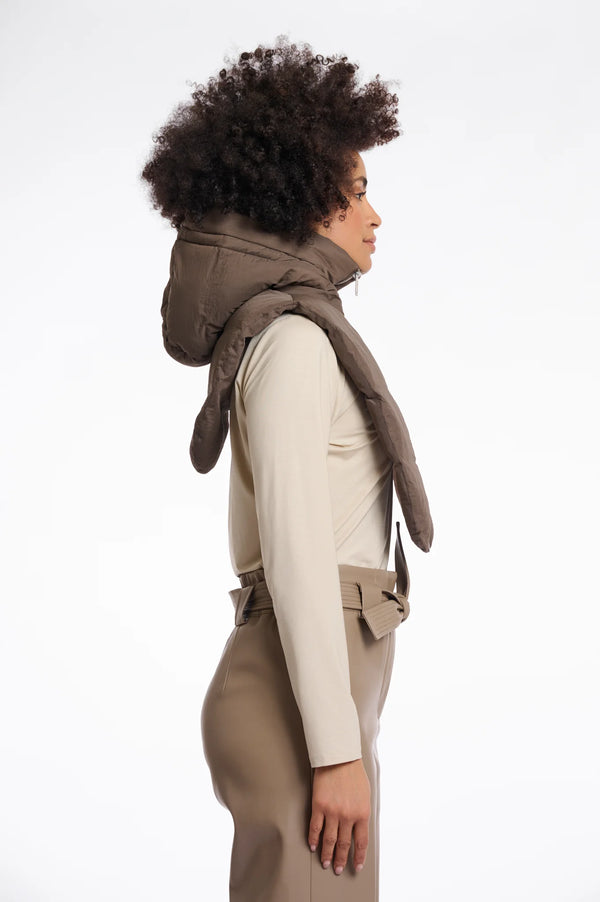 Tabita Hooded Collar I Dark Toffee