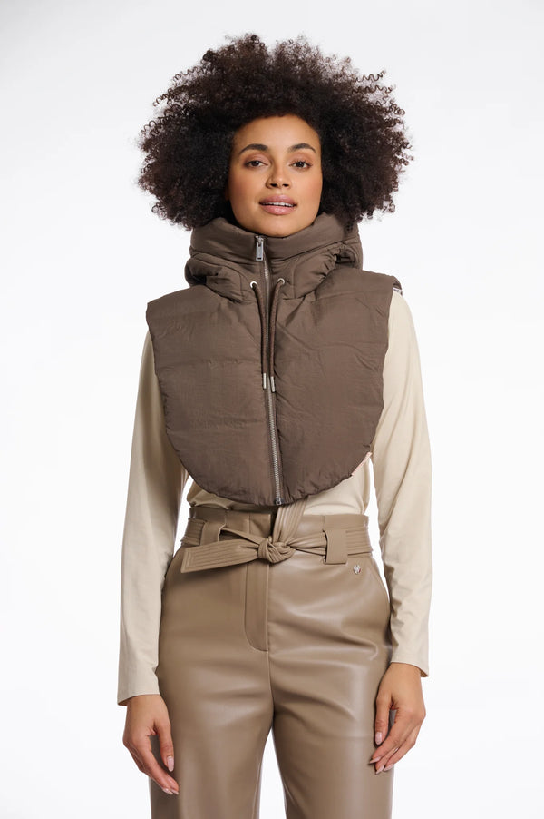 Tabita Hooded Collar I Dark Toffee