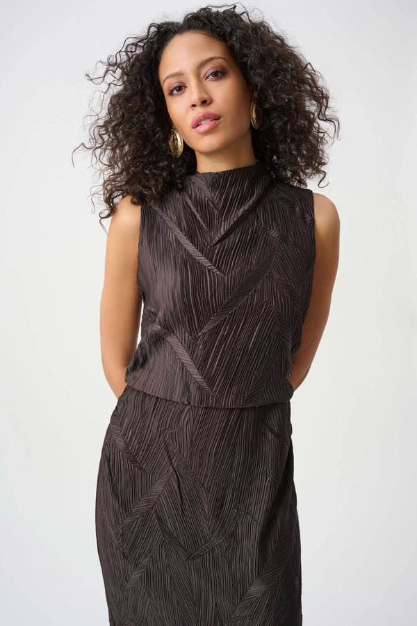 Tiara Textured Midi Dress I Mocha
