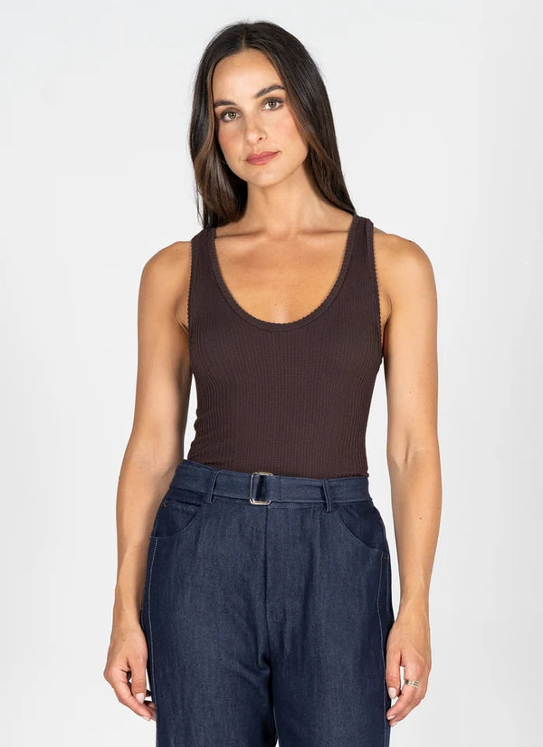 Seamless Textured Tank I Brown